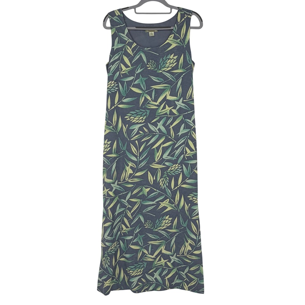 Tommy Bahama Womens 100% Silk Tropical‎ Leaf Print Sleeveless Maxi Dress Size 8